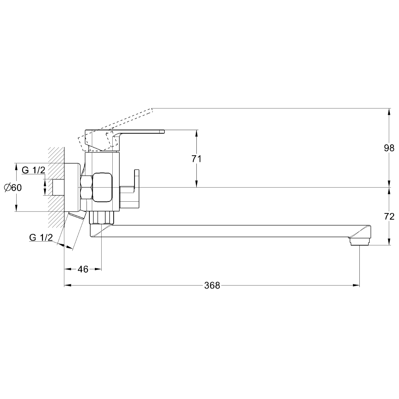 Смеситель для ванны G-Lauf GOR7-A058