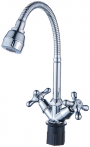 КУХНЯ  ЭВЕРЕСТ  B58-340M  1/2" к КРЕСТ на гайке ГИБКИЙ НОС (2 шт. в коробке)