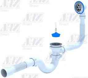 АНИ E155 Сифон 1 1/2"х40, д/ванны, реш. 70мм, с переливом, гофра 40/50 (K435)